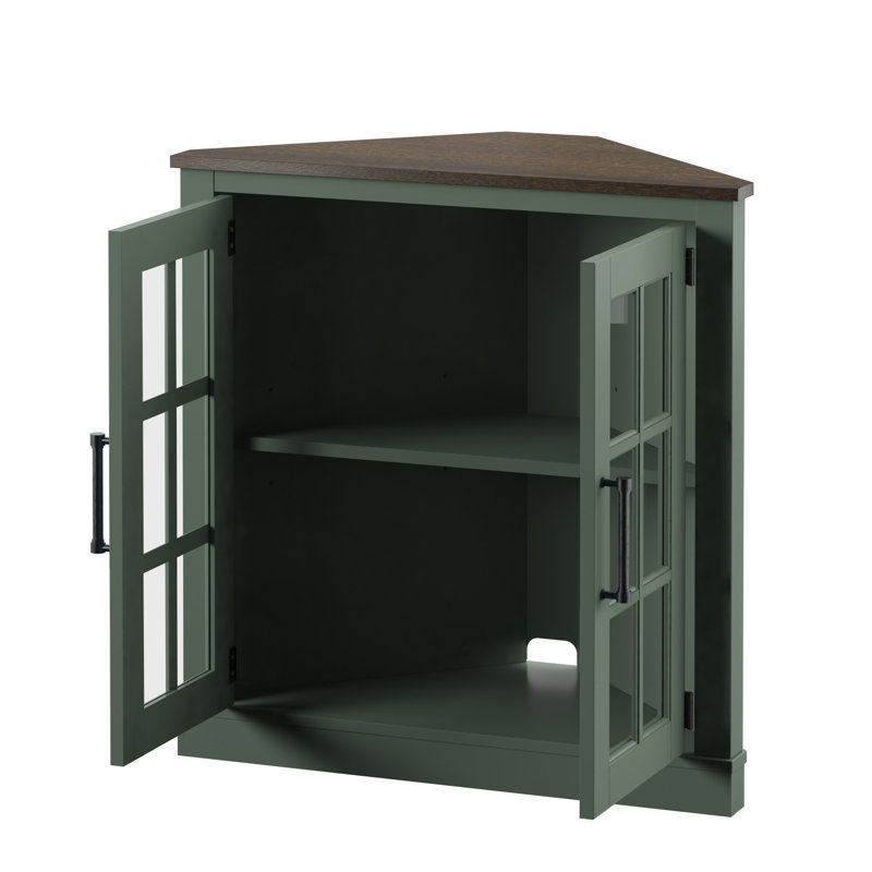 Laurel Foundry Modern Farmhouse Truby Solid Wood 2 Door Corner Accent